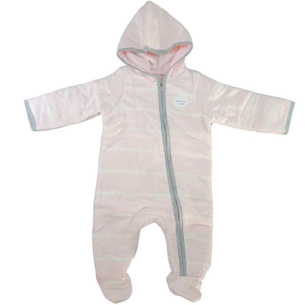 Burt's Bees Baby Blossom Winter Stripe Footie Romper Sz 3-6 months